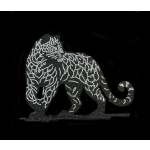 Black Tiger Iron On Rhinestone Heat Transfer Bling Design Patch